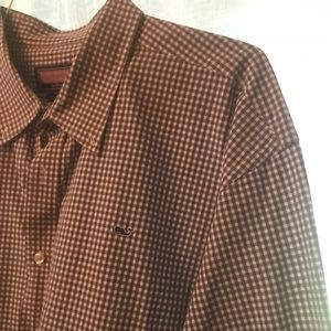 Vineyard vines brown white check Button up